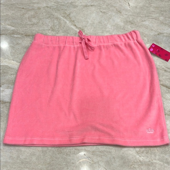 NEW Juicy Couture Pink Velour Mini Skirt | Y2K Style | Size L‎ | NWT - Picture 2 of 11